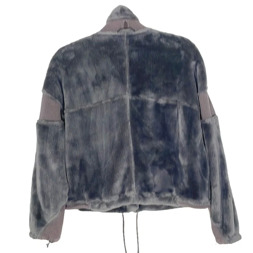 FP MOVEMENT SEEING STARS OVERSIZE FLEECE COZY GRAY SHORT JACKET SZ XS-S - Picture 5 of 12